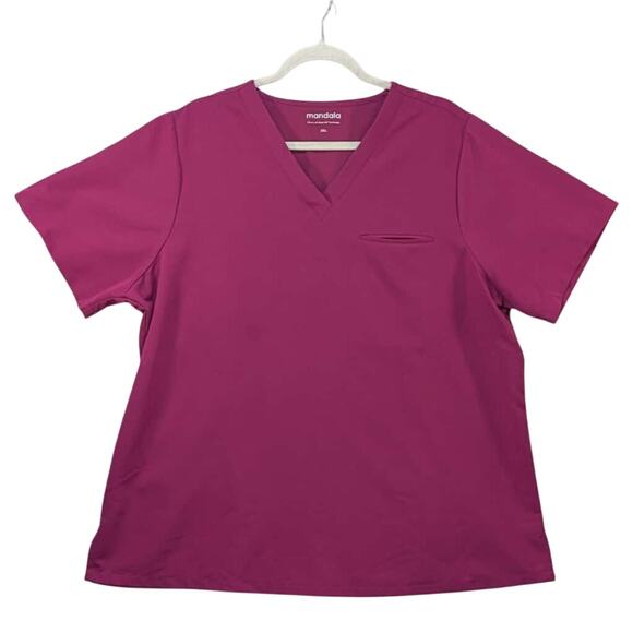 Mandala Scrub Tops Lot 3 Equa-Tek One Pocket Purple Lavender Gray Womens 2XL - Picture 1 of 16